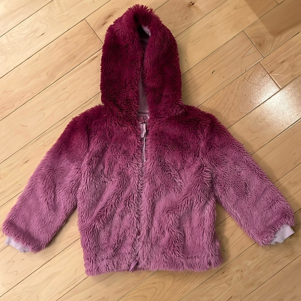 Splendid fuzzy faux fur ombré jacket